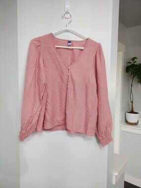 Old Navy cotton blend boho tunic with puff sleeves